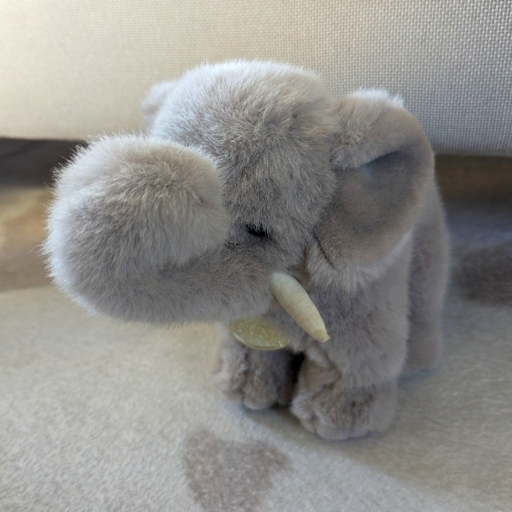Gund Fluffy Plush Grey  Elephant Stuffed Animal